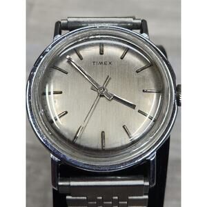 Vintage 1979 Timex Men’s Mercury 35MM Mechanical Gray Watch 25139 10479 Running